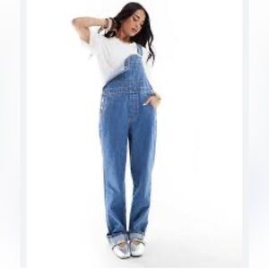 ASOS Blue Denim Straight Leg Jumpsuit